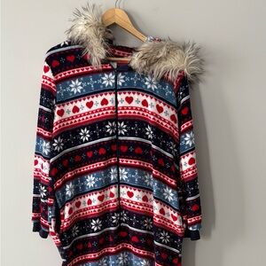 Festive Red and Blue Patterned Onesie